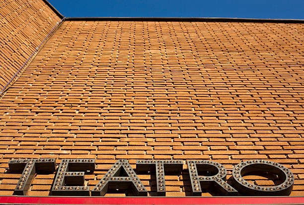 Brick Wall With Italian Word For Theatre stock photo