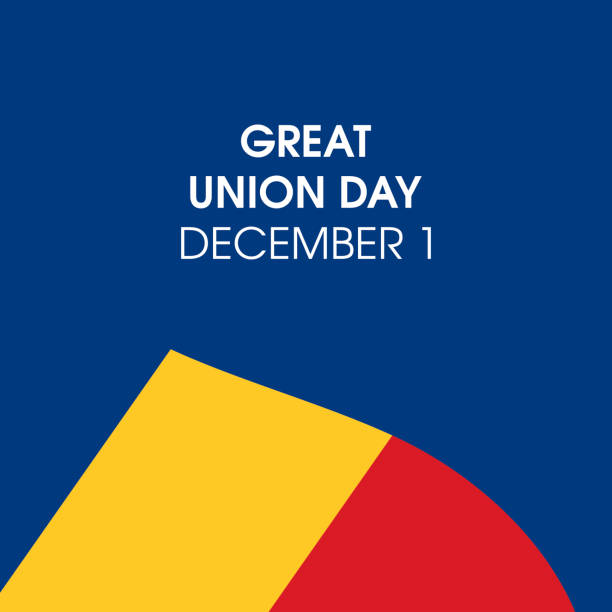 illustrazioni stock, clip art, cartoni animati e icone di tendenza di vettore del great union day - romania romanian culture romanian flag flag