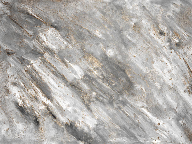 szare marmurowe płótno abstrakcyjne tło malarskie ze złotą, brązową teksturą - granite block backgrounds gray stock illustrations