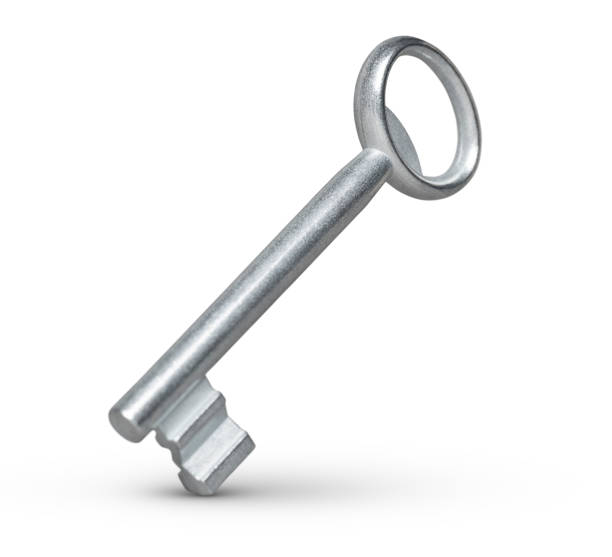 istock Sliver classic key on white background 1353585989
