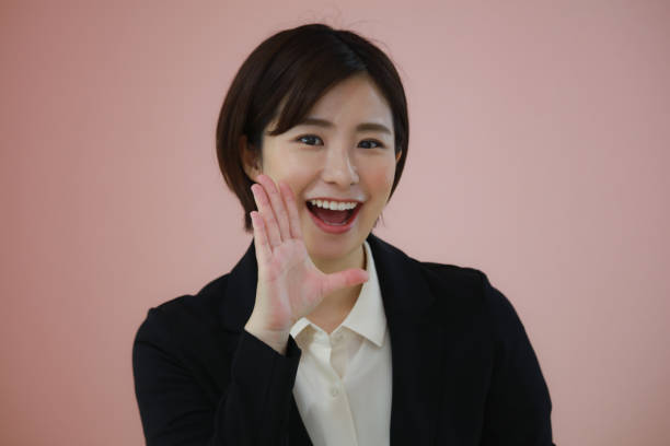 istock Female employees cheering 1353589824