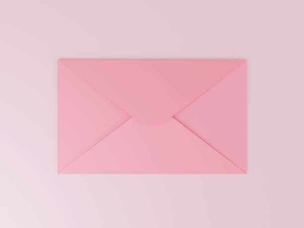 istock Pink envelope for graphic on pink background 1353590275