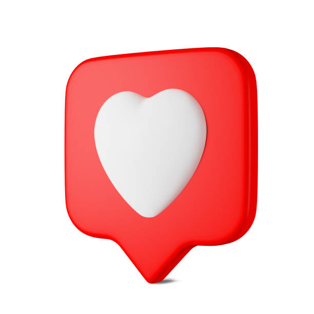 istock Heart icon on speech bubble for social media isolated on white background 1353590296