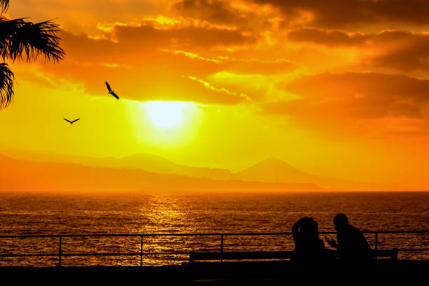 Adorable sunset at Turgutreis through Aegean islands