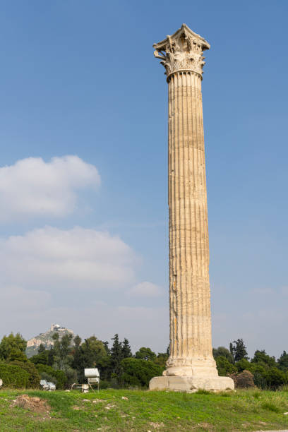 Athens, Greece. November 2021.  The Vast temple begun in the 6th century BC. on the site of an even older open-air sanctuary, dedicated to Zeus.