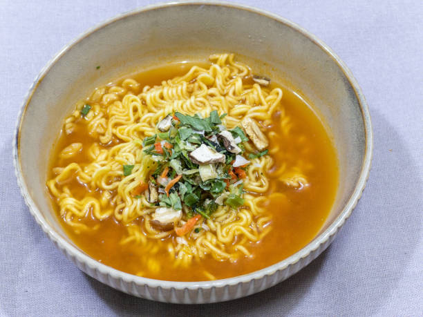 istock Spicy instant noodles cooked in water. 1353591638
