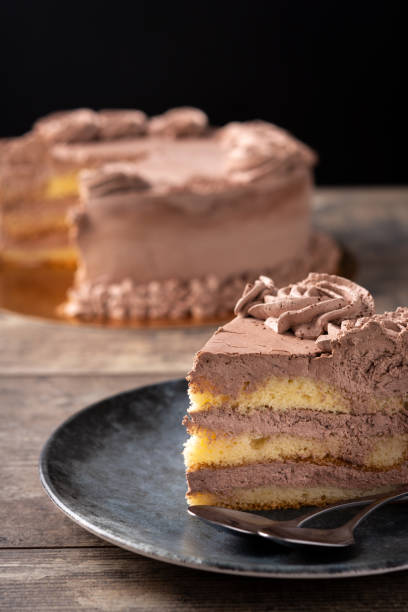 istock Piece of chocolate truffle cake 1353593106