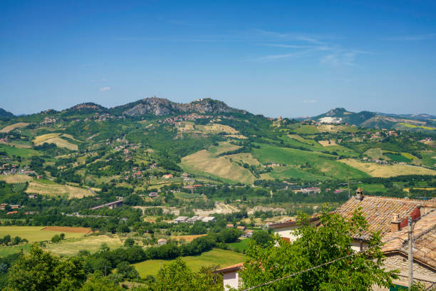 istock Panoramic view from Verucchio, RImini province 1353593470