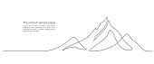 istock One continuous line drawing of mountain range landscape. Web banner with mounts in simple linear style. Adventure winter sports concept isolated on white background. Doodle vector illustration 1353593768