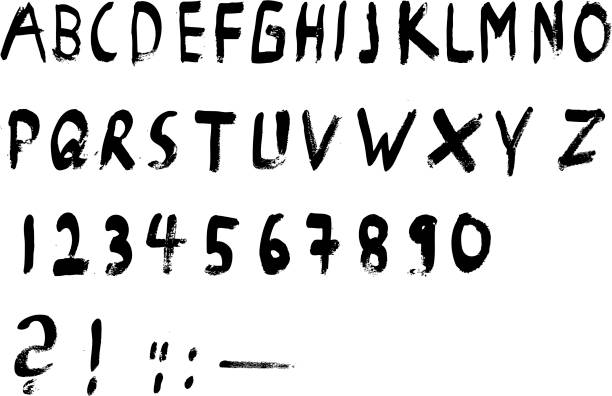 istock grunge style handpainted font, headline font, vector art, letters isolated and grouped 1353593801