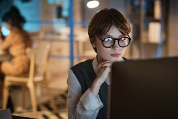 istock Woman working on laptop at office 1353593837