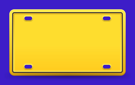 Yellow license plate shape background design.