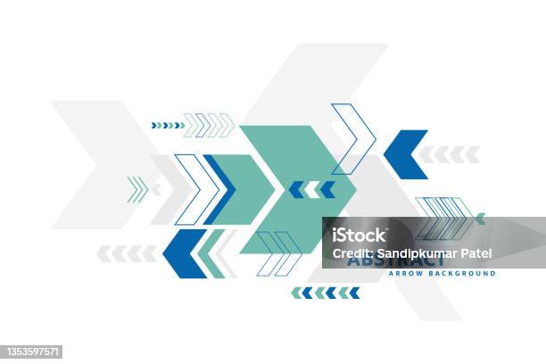 Trendy Abstract Background Composition Of Arrow Shapes Stock Illustration - Download Image Now