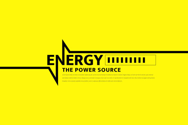 Energy the power source Energy the power source. Vector template power line illustrations stock illustrations
