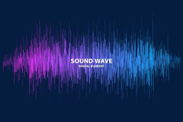 abstrakcyjna kolorowa rytmiczna fala dźwiękowa - sound wave audio stock illustrations