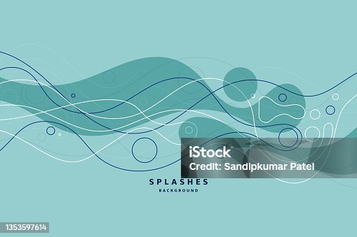 istock Bright poster with dynamic waves. Illustration minimal flat style 1353597614