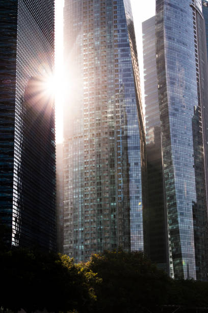 Modern skyscrapers in Singapore business district.