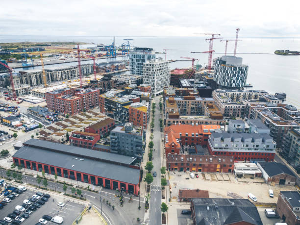 copenhagen cityscape: nordhavn - copenhagen business bildbanksfoton och bilder