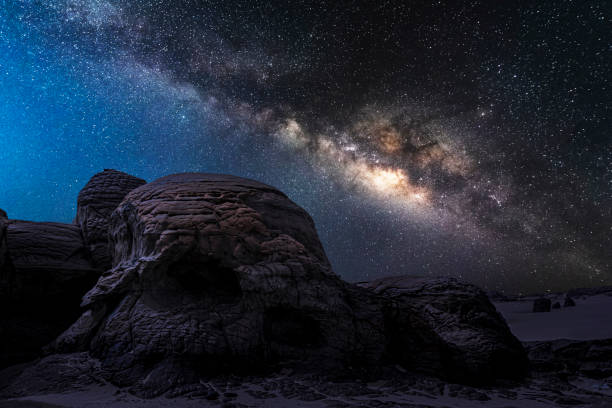 istock The milky way galaxy from the Algerian desert. 1353597939