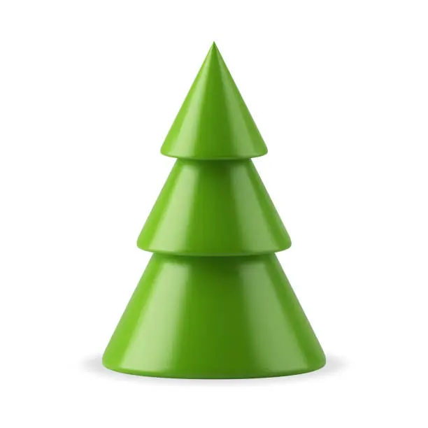 Vector illustration of Glossy green Christmas tree toy decorative mockup realistic vector illustration Xmas element