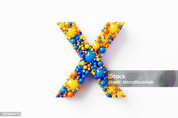 Colorful Capital Letter X Sitting On White Background Stock Photo - Download Image Now