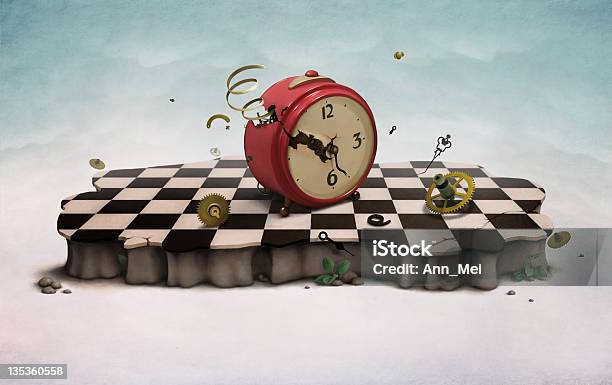 Podium With Broken Old Clock Stock Illustration - Download Image Now - Breaking, Clock, Backgrounds