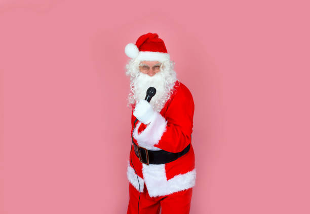 istock Funny vocalist shouting into the microphone 1353606182