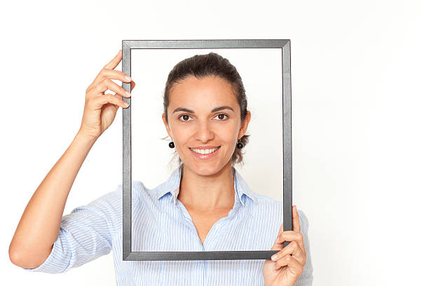 istock Pretty woman with a black frame 135360633