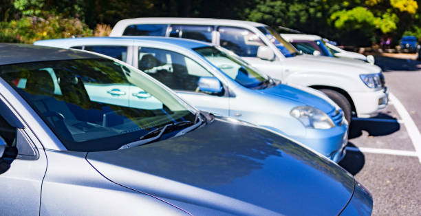 istock Full highway service area parking 1353609446