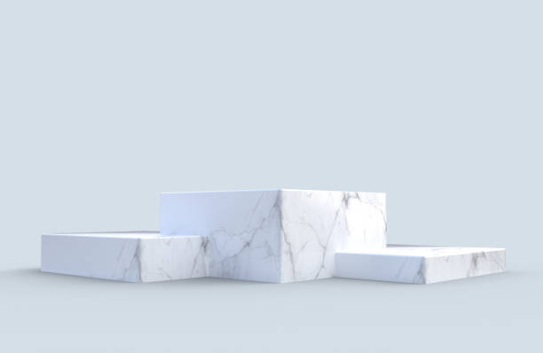 istock 3d render marble texture pedestal for showing product 1353612861