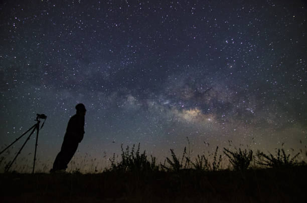 istock Milky Way. Night sky with stars 1353619617