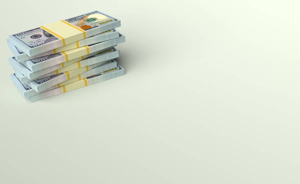 istock Big money stacks from dollars on blank background 1353622939