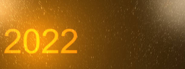 2022 Golden and black glow new year background include light dark cloud smoke steamer and glitter