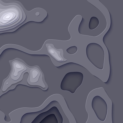 Topographic Map In Paper Cut Style 3d Abstract Background With Cut Out ...
