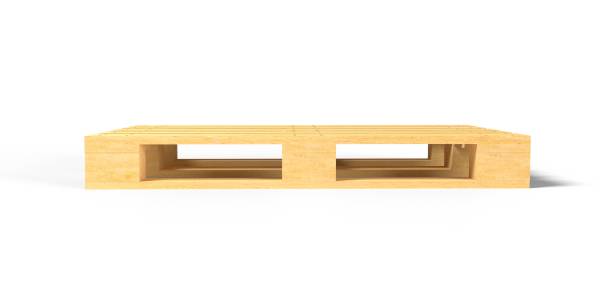 istock 3d render illustration wooden pallet isolated on white background. Realistic empty warehouse platform for shipping boxes. Packaging and transportation of goods. Wood tray. Euro pallet. 1353641292