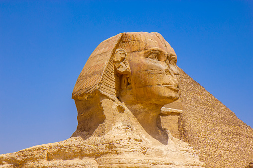 The great monument of Sphinx in Giza, Cairo, Egypt