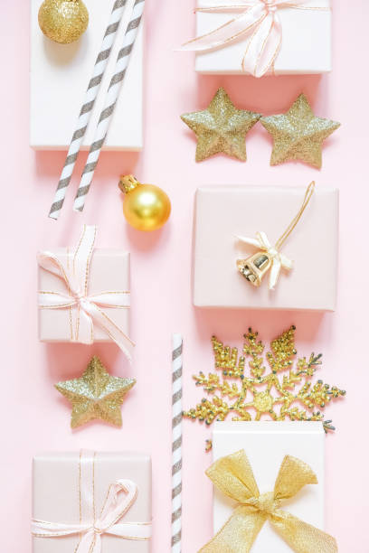 istock Christmas gift. gift box,zero waste, eco friendly hand made box packaging gifts in kraft paper table, eco christmas holiday concept, Christmas gift wrapping,eco decor banner 1353644590