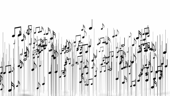 Sheet music isolated on white with clipping path.