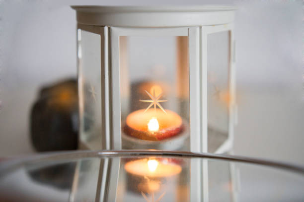 istock Still life copy space christmas home motif. candle , flame 1353650061