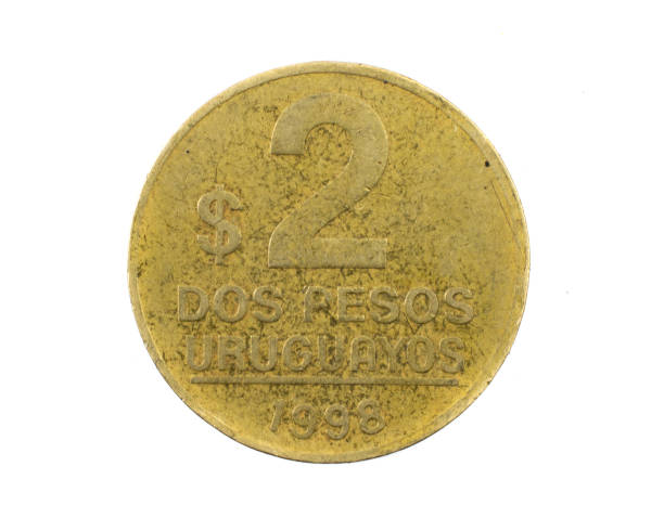 istock Uruguay two pesos coin on a white isolated background 1353651006