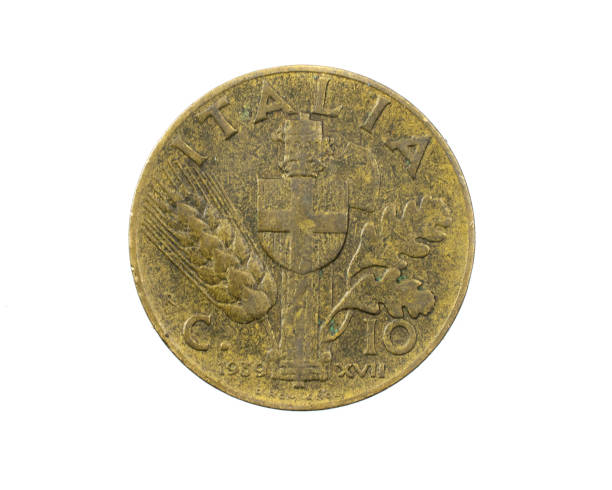 istock Italy ten centesimi coin on a white isolated background 1353651022