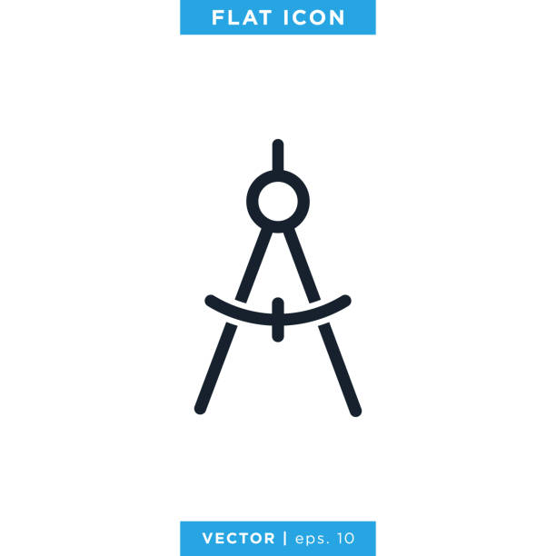 kompas, ikona instrumentu inżynierskiego szablon projektu ilustracji wektorowej. - drafting stock illustrations