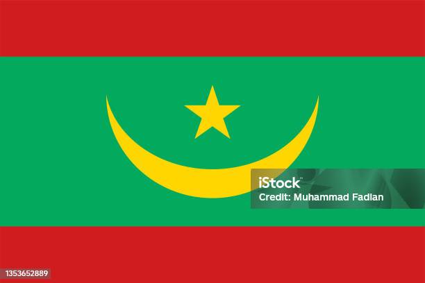 Drapeau Des Couleurs Officielles De La Mauritanie Et Les Proportions Les  Dessins Image Vectorielle Vecteurs libres de droits et plus d'images  vectorielles de Drapeau - iStock