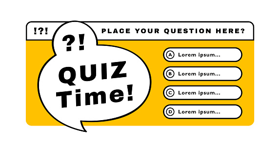 Intellectual quiz game with variants of answers. Design concept for test, exam, education and learning. Question and answers. Vector illustration.