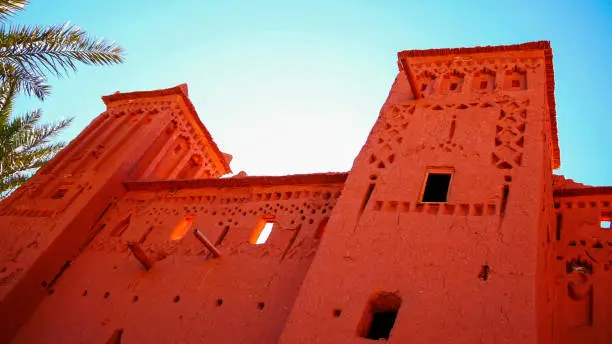 Ait Benhaddou is a fortified village, ighrem or ksar. Moroccan earthen clay architecture.