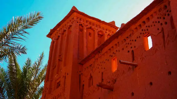 Ait Benhaddou is a fortified village, ighrem or ksar. Moroccan earthen clay architecture.