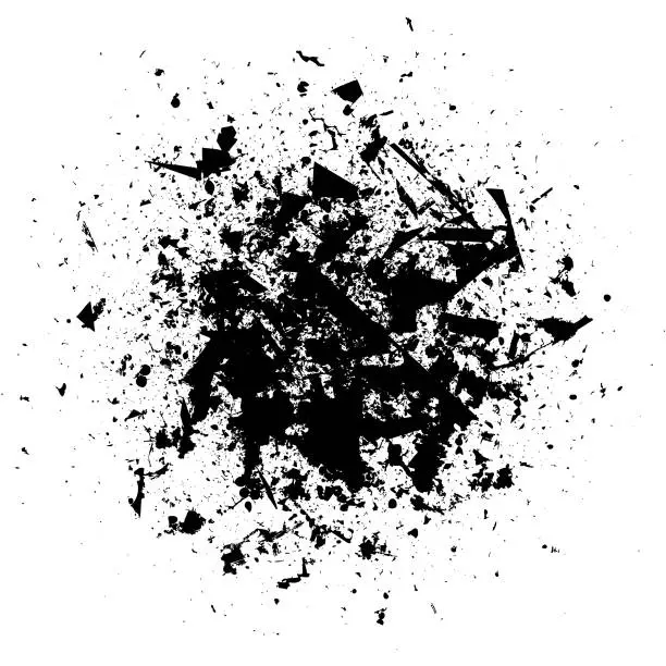 Vector illustration of Black grunge vector explosion