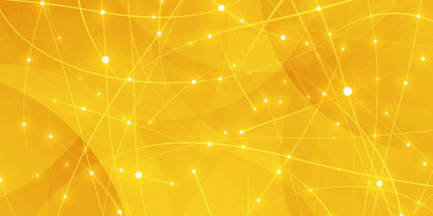 yellow abstract data network background - sarı stock illustrations