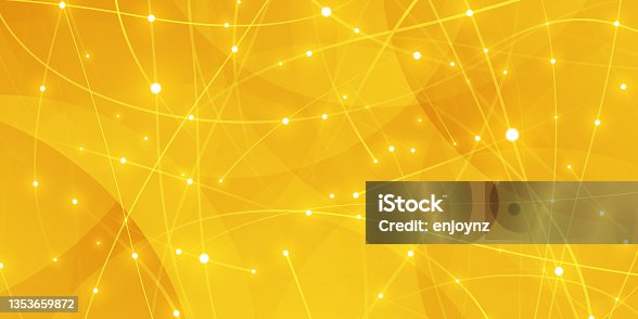 istock Yellow abstract data network background 1353659872