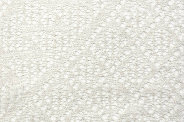 Knitted cotton fabric texture. Knitted traditional braid pattern. Winter background and texture